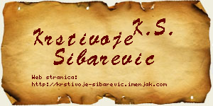 Krstivoje Šibarević vizit kartica